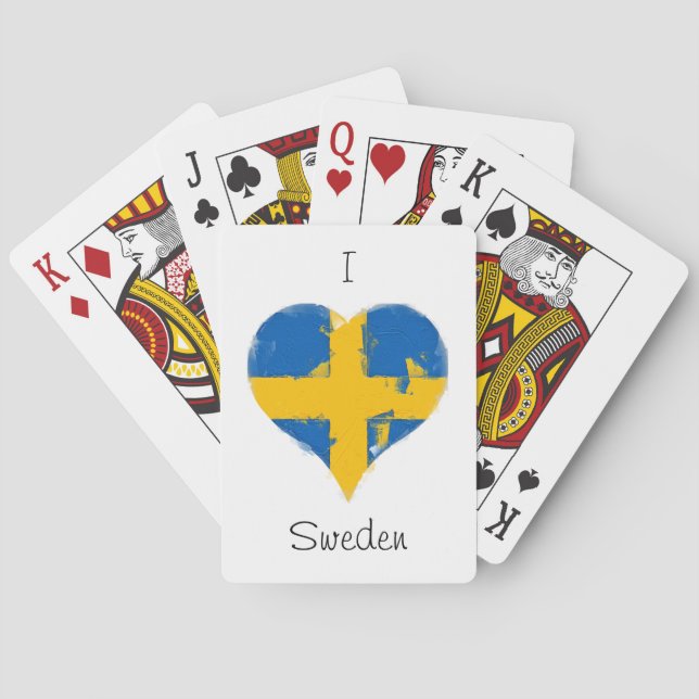 I Hjärtat Sverige Svenska Flagga Casinokort (Baksidan)