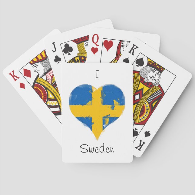 I Hjärtat Sverige Svenska Flagga Casinokort (Baksidan)