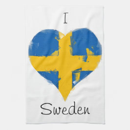 I Hjärtat Sverige Svenska Flagga Kökshandduk