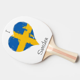 I Hjärtat Sverige Svenska Flagga Pingisracket