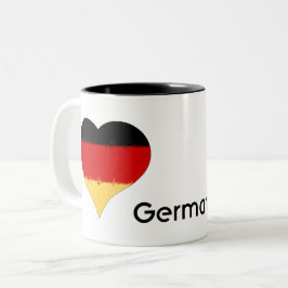 I Hjärtat Tyskland tysk Flagga Deutschland Två-Tonad Mugg