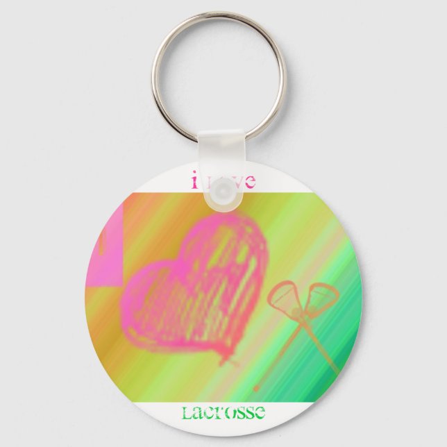 I hjärtats Lacrosse Keychain Nyckelring (Framsida)