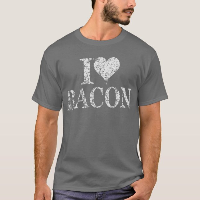 I hjärtbacon - I kärlek Bacon tshirt t-shirt-shirt T-shirt (Framsida)