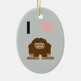 I hjärtbigfot julgransprydnad keramik