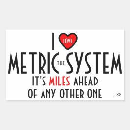 I-hjärtsymbol-metersystemet (plus skämt) rektangulärt klistermärke