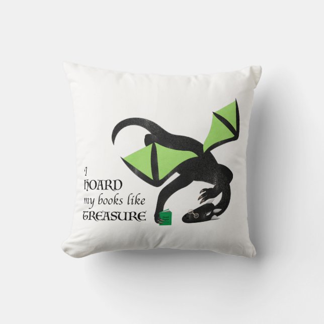 I hoard my books like treasue kudde (Framsida)
