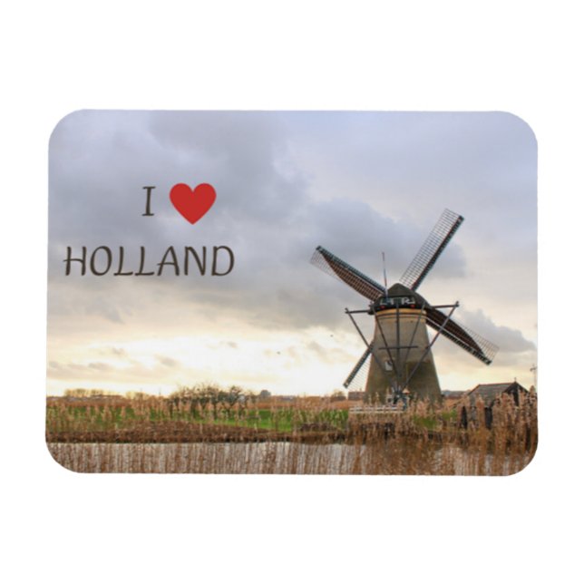 I ♥ Holland  Flexibler Fotomagnet  Magnet (Horisontell)
