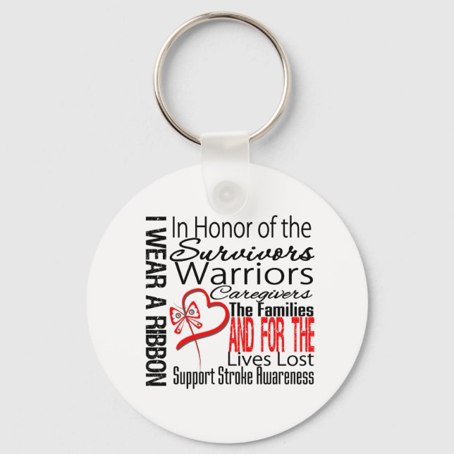I Honor Collage Tribute Stroke Disease Nyckelring (Framsida)