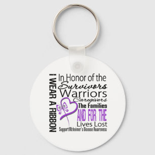 I Honor Tribute Collage Alzheimers sjukdom Nyckelring