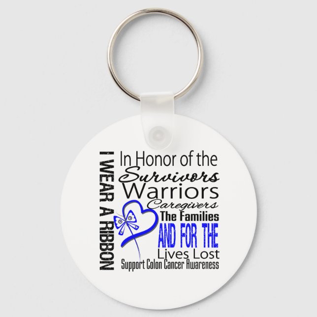 I Honor Tribute Collage Tribute Colon Cancer Nyckelring (Framsida)