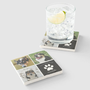 I Hund Loving Memory Anpassningsbar Photo Collage Stenunderlägg