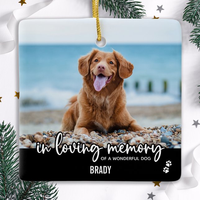 I Hund Loving Memory Anpassningsbar Photo Pet Memo Julgransprydnad Keramik (Skapare uppladdad)