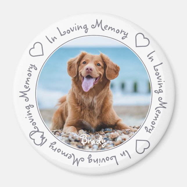 I Hund Loving Memory Keepsak Pet Memorial Magnet (Framsidan)