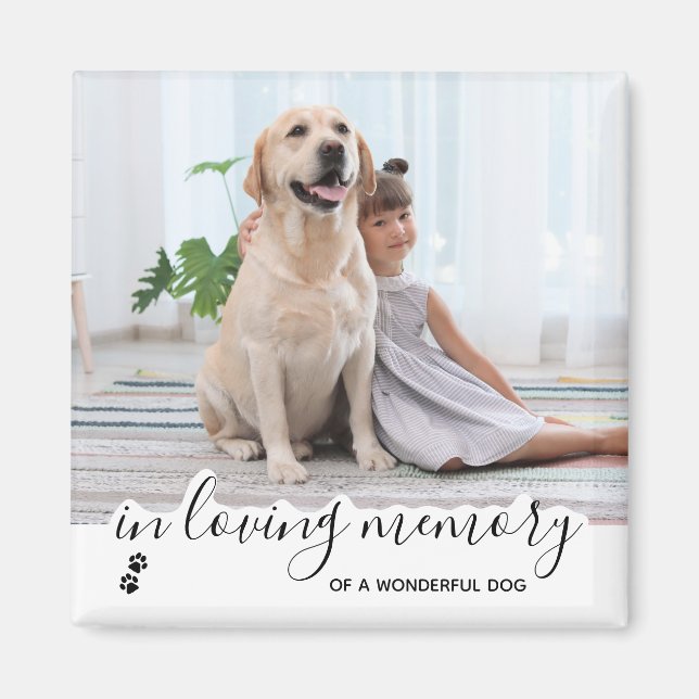 I Hund Loving Memory Pet Memorial Magnet (Framsidan)