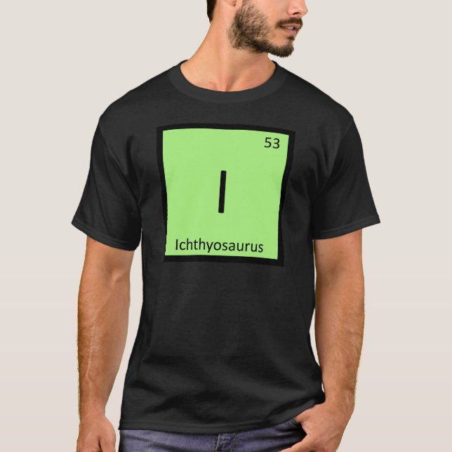 I - Ichthyosaurus Dinosaur Chemistry Symbol Tee (Framsida)