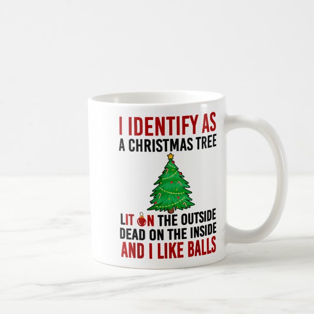 I Identify As A Christmas Tree Lit On The Outside  Kaffemugg (Höger)