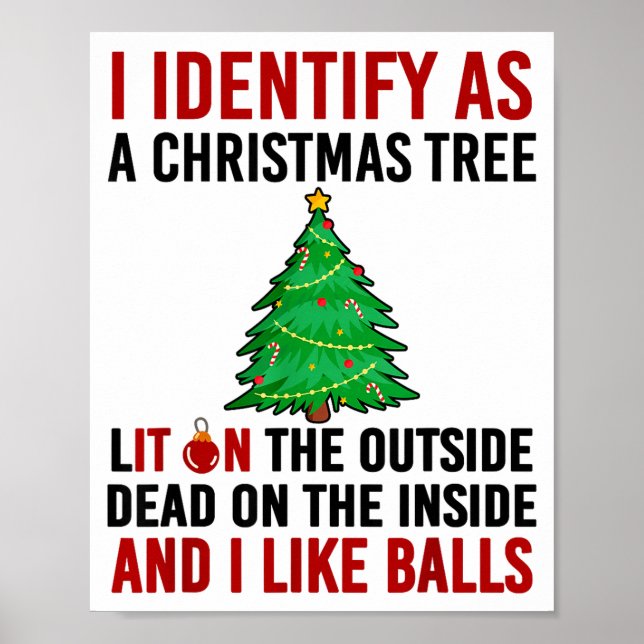 I Identify As A Christmas Tree Lit On The Outside  Poster (Framsidan)