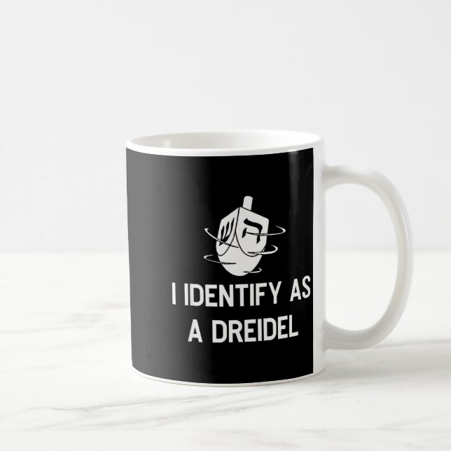 I Identify As A Dreidel Funny Hanukkah Gelt Menora Kaffemugg (Höger)