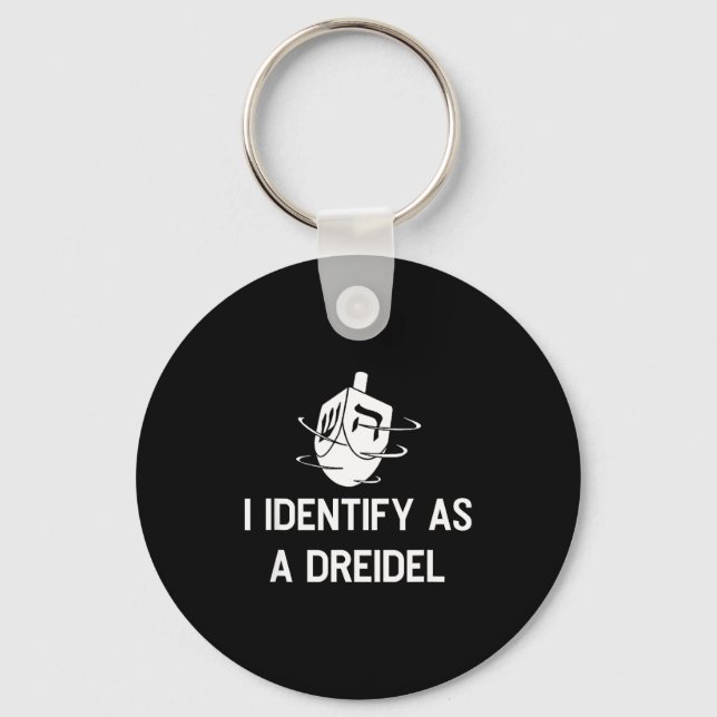 I Identify As A Dreidel Funny Hanukkah Gelt Menora Nyckelring (Framsida)