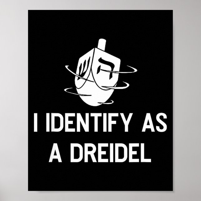 I Identify As A Dreidel Funny Hanukkah Gelt Menora Poster (Framsidan)