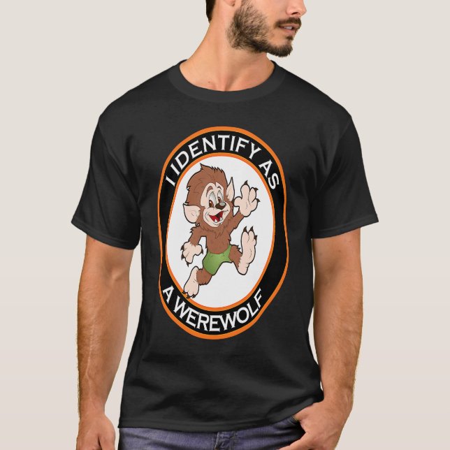 I Identify As A Werewolf Women's Men's Halloween T Shirt (Framsida)