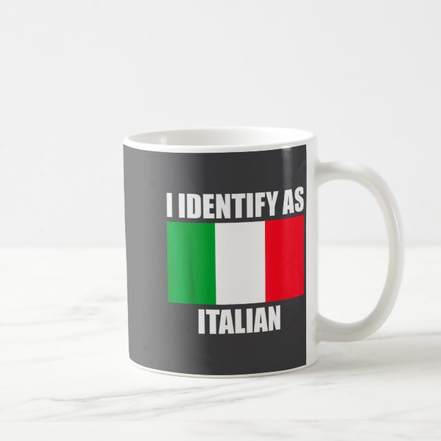 I Identify As Italian Funny Italy Flag  Kaffemugg (Höger)