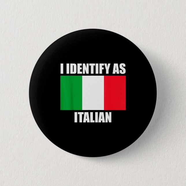 I Identify As Italian Funny Italy Flag  Knapp (Framsida)