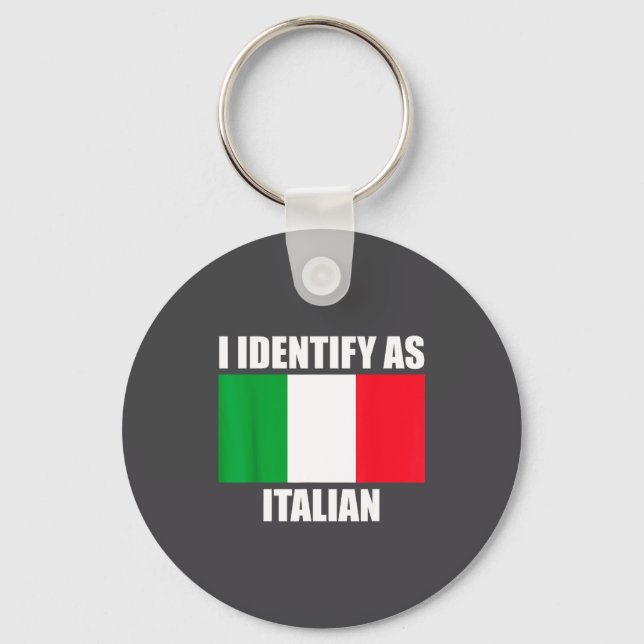 I Identify As Italian Funny Italy Flag  Nyckelring (Framsida)