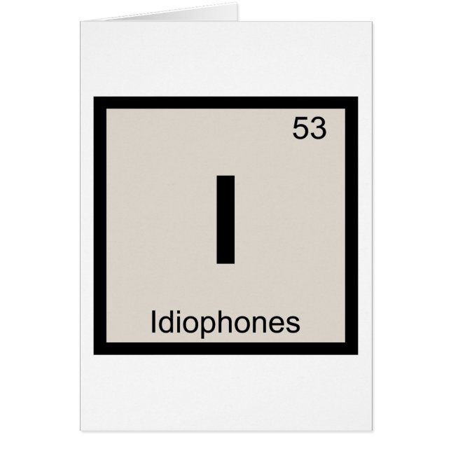 I - Idiophone-musik Kemins periodiska system Hälsningskort (Framsidan)