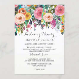 I inbjudan Blommigt för minnesminnesminnesminnestj