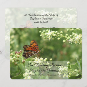 I inbjudan till tjänsten Loving Memory, Butterfly