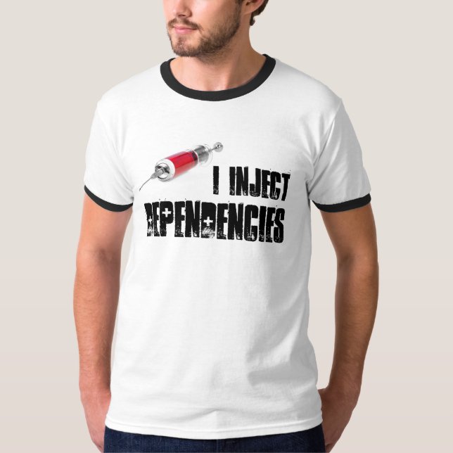 I inject dependencies t-shirt (Framsida)