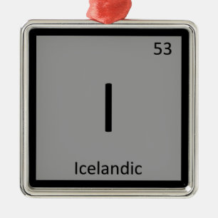 I - Islands Pony Horse Chemistry Inslag Julgransprydnad Metall
