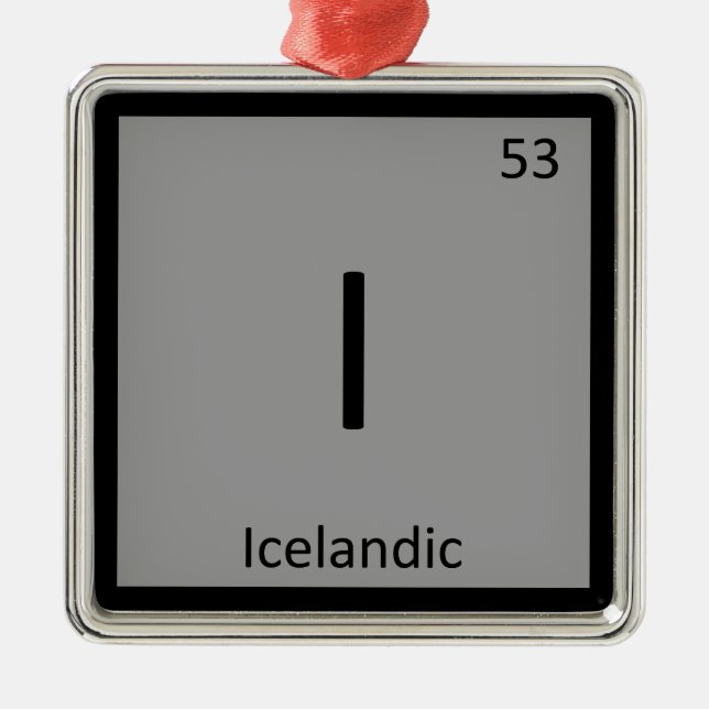 I - Islands Pony Horse Chemistry Inslag Julgransprydnad Metall (Framsidan)