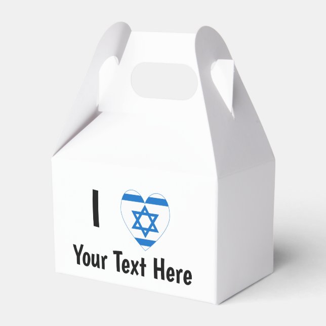 I (israelisk Flagga Heart) Din text Presentaskar (Framsidan Sidan)