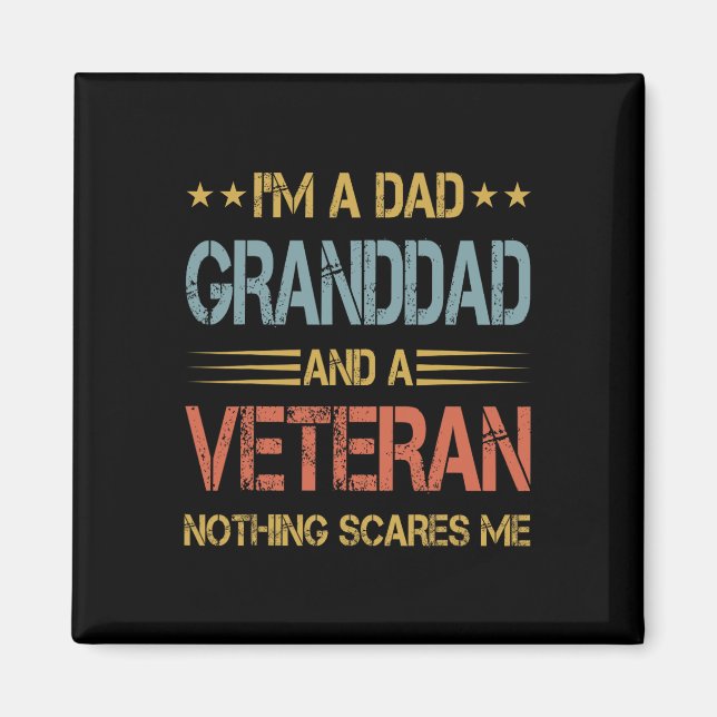 I&# jag är en Pappa-morfar och Veteran Fars dag P Magnet (Framsidan)