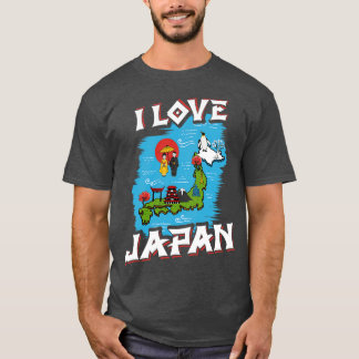 I japansk kultur i Kärlek Japan Karta T Shirt