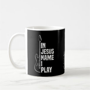 I Jesu Namn Spelar Jag Gitarr Kristna Gitarrspelar Kaffemugg