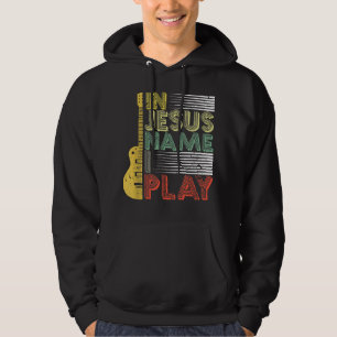 I Jesu Namn Spelar Jag Gitarr Kristna Musikälskare Hoodie