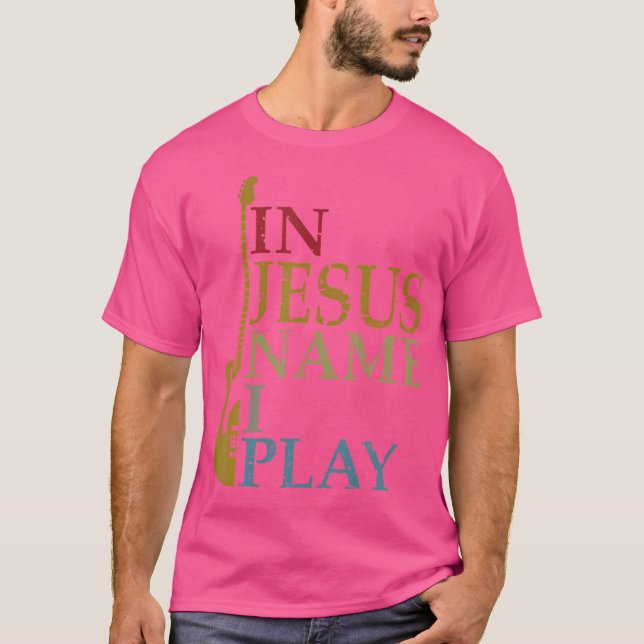 I Jesu Namn Spelar Jag Gitarr T Shirt (Framsida)