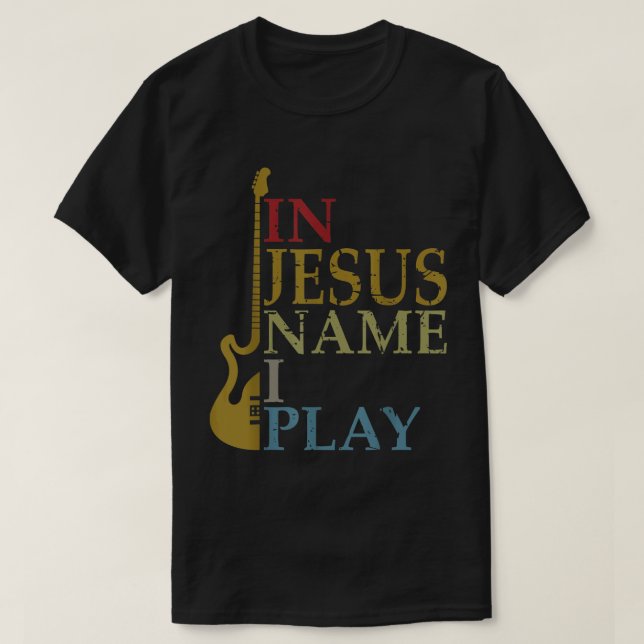 I Jesu Namn Spelar Jag Gitarr T Shirt (Design framsida)