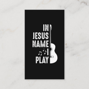 I Jesus Namn Christian Guitar Player Guitarist Visitkort