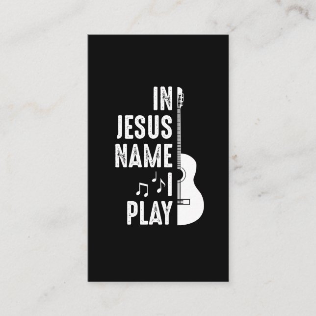 I Jesus Namn Christian Guitar Player Guitarist Visitkort (Framsida)