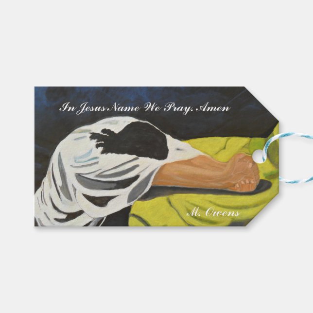 I Jesus Namn kör vi Anpassningsbar Gift-Märkre Presentetikett (Framsidan (Horisontell))