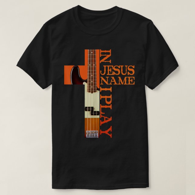 I Jesus Namn spelar jag bass T Shirt (Design framsida)