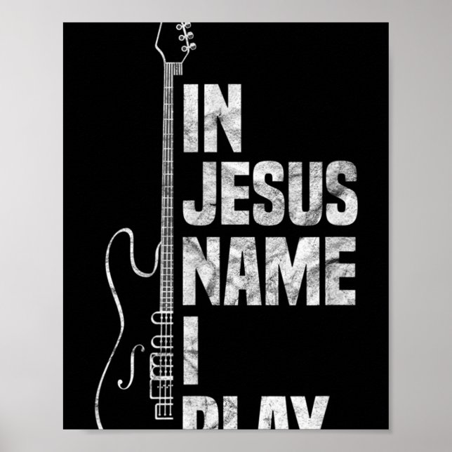 I Jesus Namn spelar jag Guitar Christian Guitar Pl Poster (Framsidan)