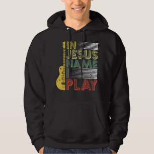 I Jesus Namn spelar jag Guitar Christian Music Äls Hoodie