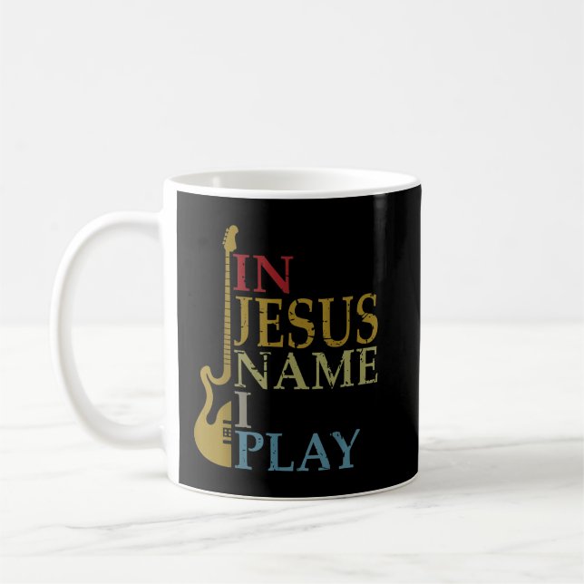 I Jesus Namn spelar jag Guitar Kaffemugg (Vänster)