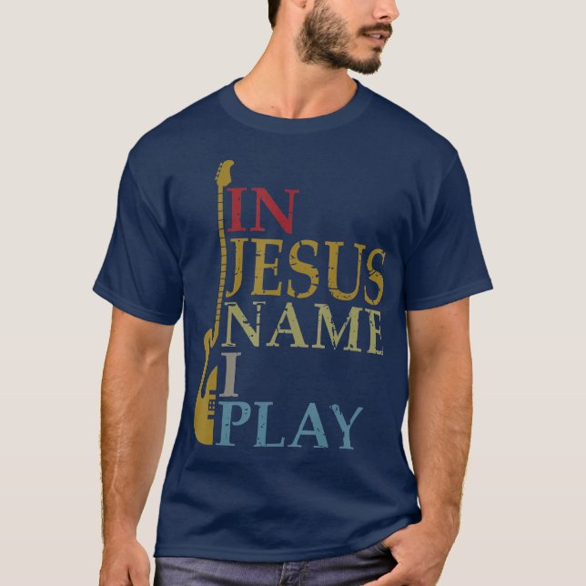 I Jesus Namn spelar jag Guitar T Shirt (Framsida)