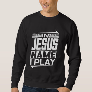 I Jesus Namn spelar jag Piano Christian Jesus G Lång Ärmad Tröja